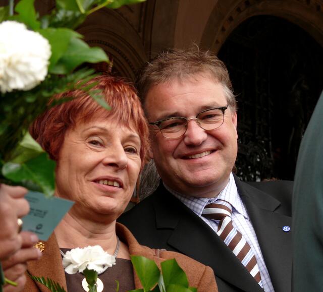 Landtagsabgeordnete Sigrid Leuschner und Regionspräsident Hauke Jagau 2007
