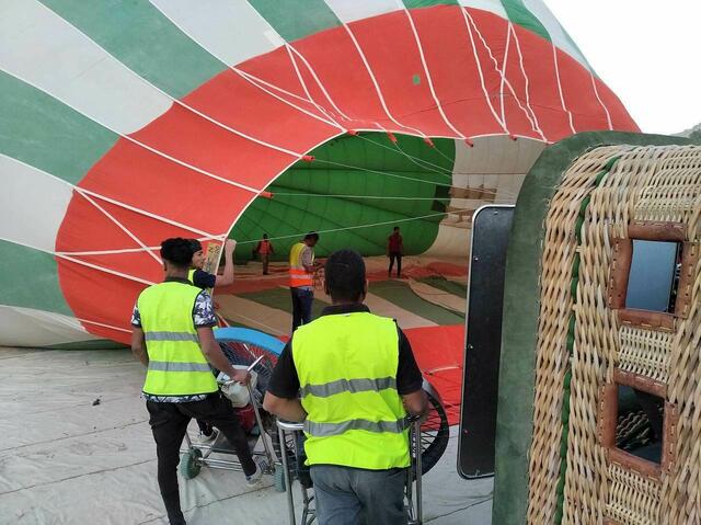 Blick in den unteren Teil des Ballons.