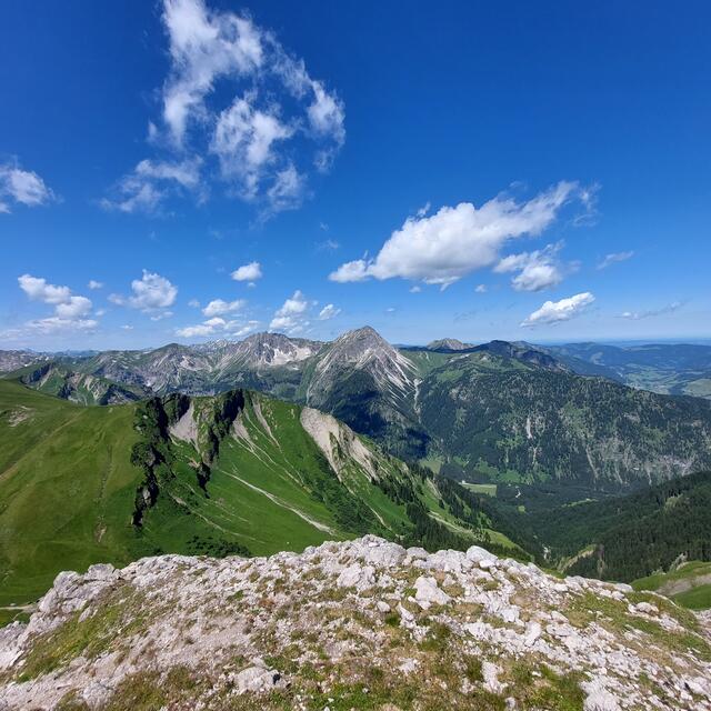 Blick zum Gaishorn und Rauhorn