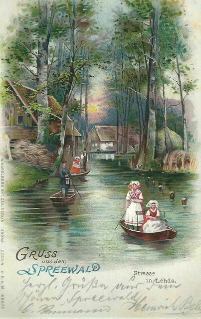 Grüße von Heinz an Margarete aus dem Spreewald, Heimat der Sorben/Wenden. Er nennt sich noch Heinrich, die Liebe ist noch nicht voll erblüht...