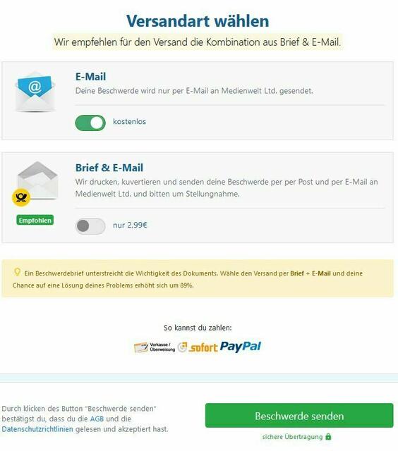 Damit keine Kosten entstehen ...