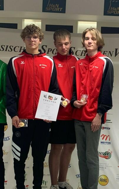 Landesmeister Junioren - Torge Ahlers, Lucas Christiansen und Niels Lehmann vom SV Uetze