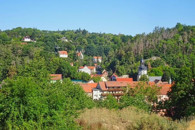 Wippra, deutlich sind Wohnbauten am Südhang erkennbar