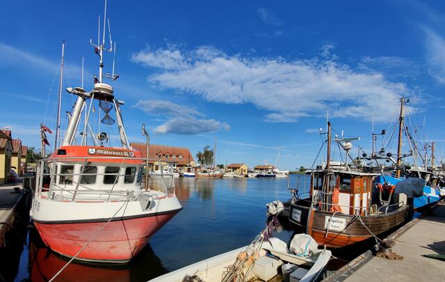 Im Hafen des Fischerdorfes Freest.