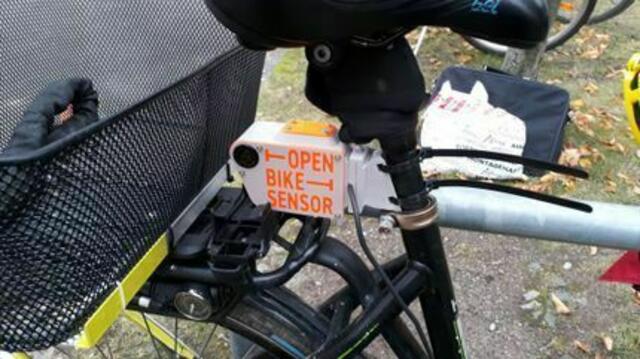 OpenBikeSensor OBS am Fahrrad eines Mitgliedes des https://www.ADFC-Langenhagen.de