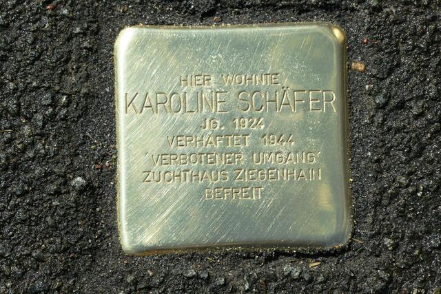 Karoline Schäfer, die 1944 wegen des verbotenen Umgangs mit dem polnischen Arbeiter Wadek ins Zuchthaus Ziegenhain musste.