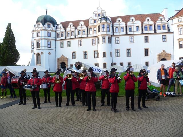 Musiker bringen die Läufer/innen in Schwung.