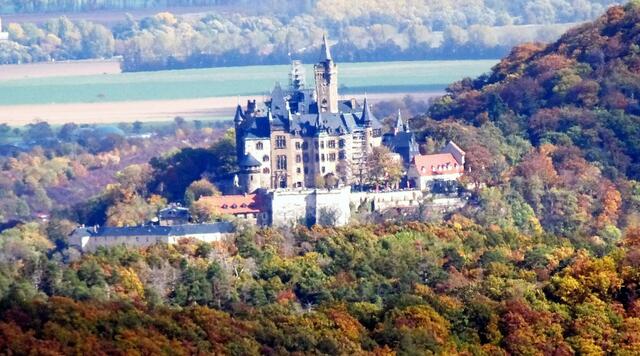 Schloss Wernigerode vom Ottofelsen aufgenommen
