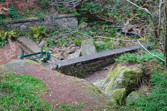 das Wehr an der Steinernen Renne dient der Wasserversorgung des Wasserkraftwerkes Steinerne Renne