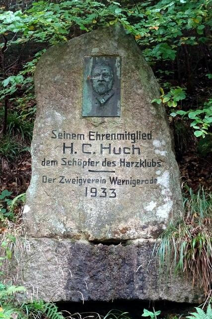 Gedenkstein an der Steinernen Renne, H.C. Huch war Verleger und Buchhändler in Quedlinburg