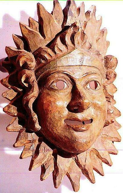 Frau Perchta, die Leuchtende, Maske aus dem Werdenfelser Land