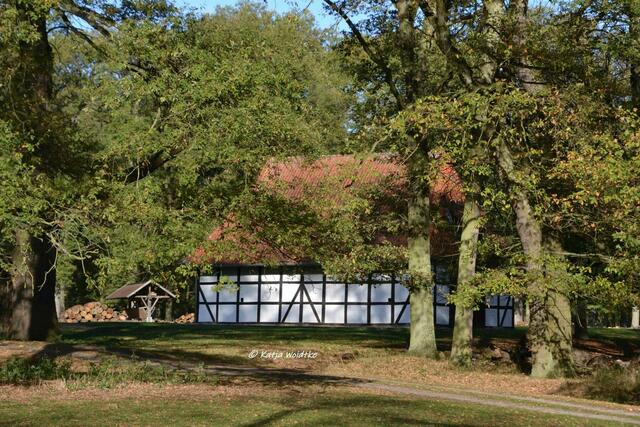 Parks und Gärten in Hannover - Herbstzauber im Tiergarten: Historische Scheune von 1751 auf dem Futterplatz (Foto: Katja Woidtke)