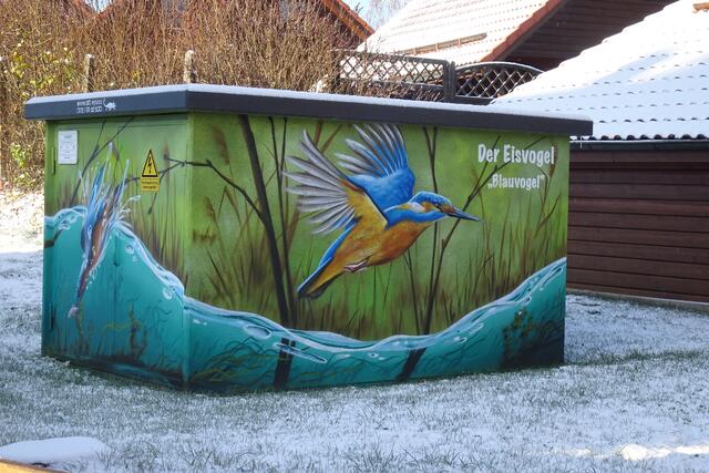 Trafostation im Naturerlebnisdorf Blauvogel