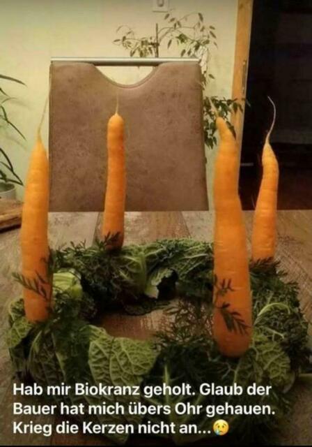 Vegetarischer Adventskranz -  27.11.2022 !!! Gartenschau - Samstag-Sonntagsbilder 2022 !!!   Temperaturen: Früh 6:18 2,3 Grad minus / 11:09h 3,3° plus / 13:22 h 7,9° plus