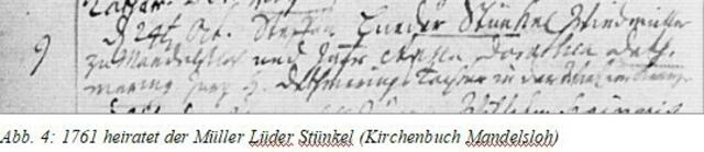 Eintrag 1761 im Kirchenbuch Mandelsloh