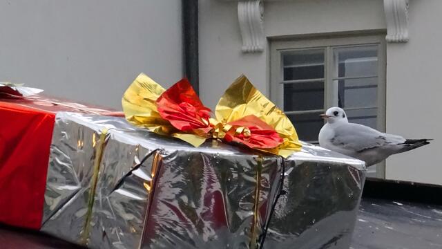 In der Nähe der Geschenkpakete. Foto: Helmut Kuzina