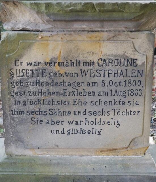 diese Caroline von Westphalen war die Halbschwester von Jenny Marx, der Ehefrau von Karl Marx