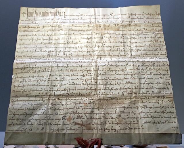 Oberlausitzer Grenzurkunde
ausgestellt durch König Wenzel I, von Böhmen, am 7. Mai 1241 auf dem Königstein - lat. -in lapide regis- 