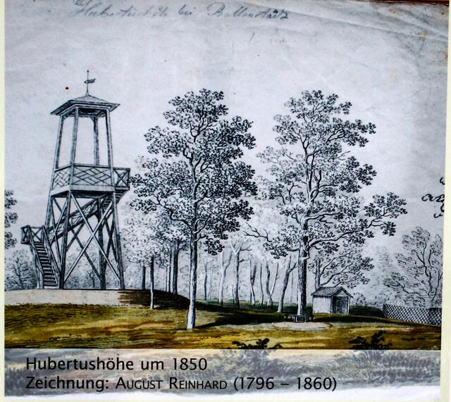 Zeichnung vom Aussichtsturm der Hubertushöhe
