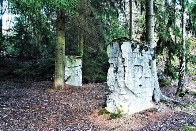 die beiden Betonpfeiler waren Stützes der beiden Rauchgaskanäle