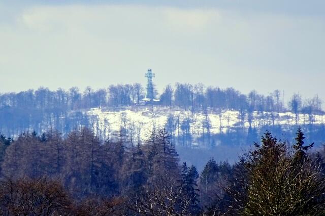 das Josephskreuz auf dem Auerberg von Dankerode aus aufgenommen