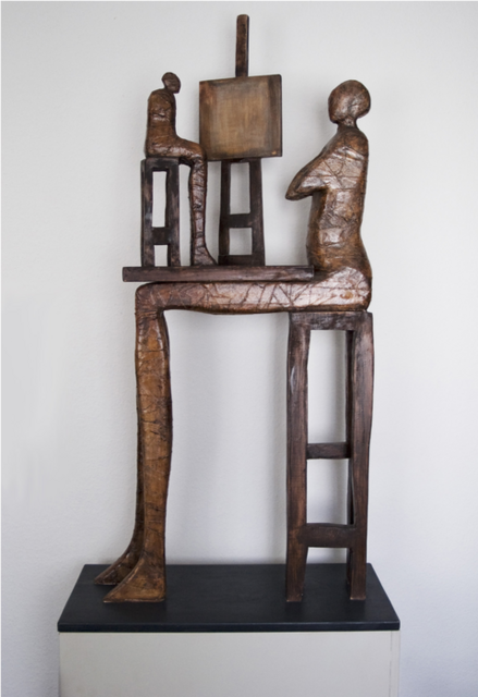 Maler mit Modell  von Hubert Balze