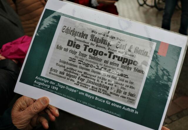 Anzeige der Togeo-Truppe für einen Auftritt in Augsburg 1898 | Foto: Marianne Stenglein