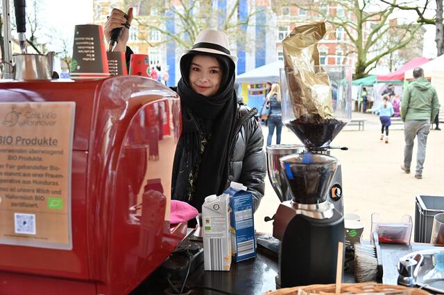 Das Café Vélo servierte Heißgetränke