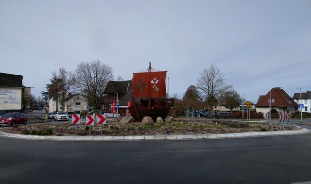 Schiff im Kreisverkehr