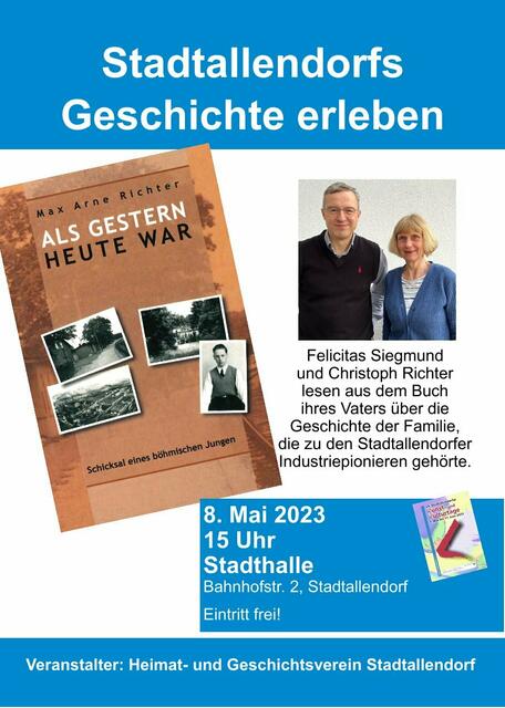 In einer Lesung aus dem Buch ihres Vaters Max Arne Richter  wollen Felicitas Siegmund und ihr Bruder Christoph Richter über die Geschichte ihrer Familie berichten.  | Foto: Foto: Heimat- und Geschichtsverein Stadtallendorf