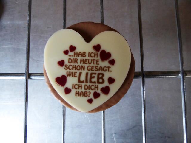 Nougatwaffel mit Herzen: Hab ich Dir heute schon gesagt, wie lieb ich hab?