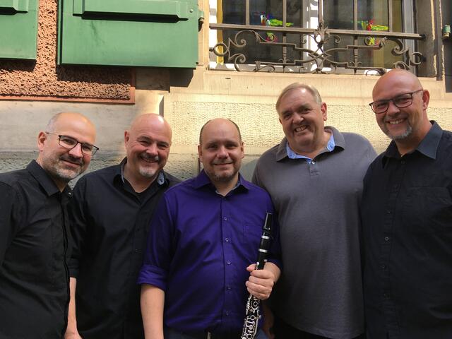 Die Akteure des Abends: Thilo Jörgl, Christian Jungwirth, Alexander Maier, Jürgen Groß und Martin Glogger (v.l.) | Foto: Kai Hausmann 