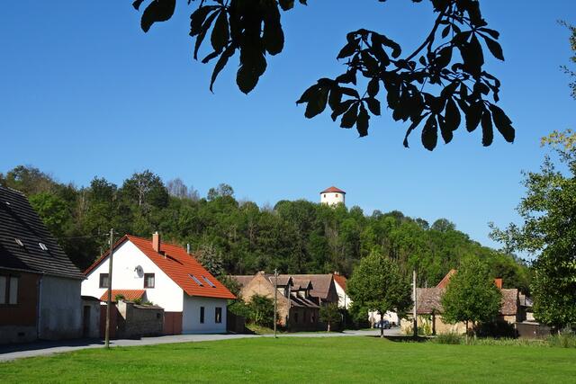 Blick von der Frecklebenern Wickenbreite auf den Bergfried 1