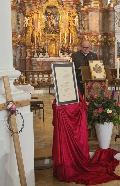 Eröffnung und Moderation Festakt 40 Jahre UNESCO Weltkulturerbe durch Steingadens Bürgermeister Max Bertl