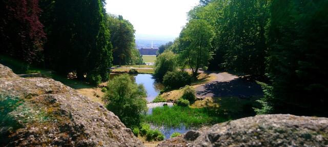 Blick auf das Schloss und Kassel