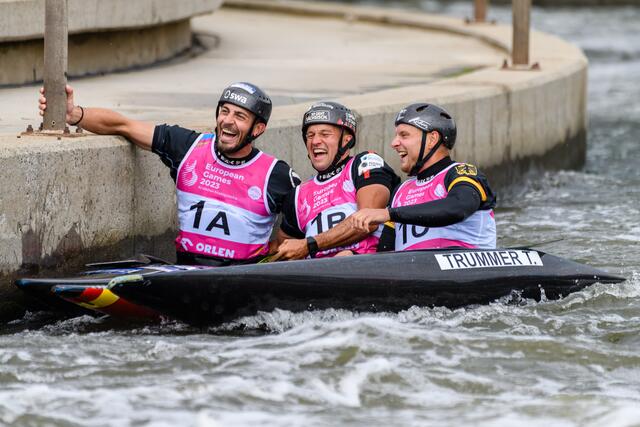 Da kommt Freude auf im Ziel, C 1 Herren holen EM Gold | Foto: Philipp Reichenbach Text und Fotos