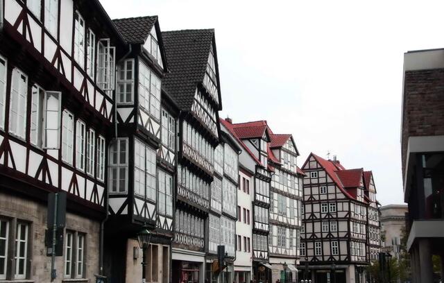 In der Burgstraße in Hannover stehen die ältesten Fachwerkhäuser der Stadt.
