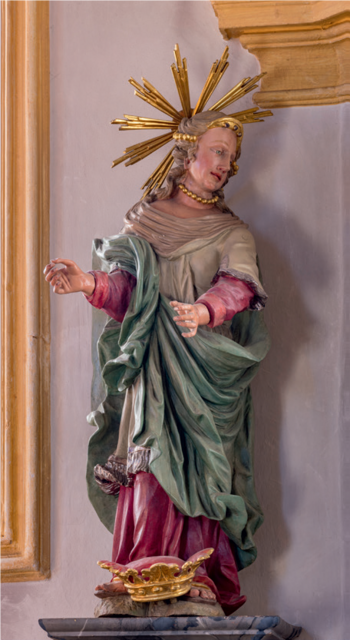 Die Kirchenpatronin Elisabeth von Thüringen stand einst im Mittelpunkt des Hochaltars der Pfarrkirche in Adelzhausen.
