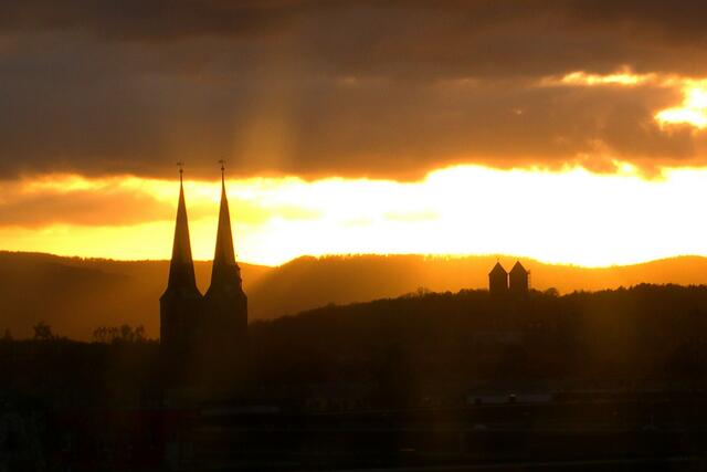 Sonnenuntergang über Quedlinburg