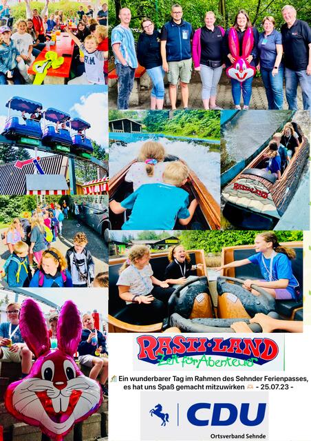 Spaß für Groß und Klein 🎢

#sehnde #gemeinsam #kijutreff #cdu #cdusehnde #familienstadt #politik #jugendarbeit #andersmachen #sommerferien #ferienpass #zusammenarbeit #jugend #rastiland #aktivfürsehnde  | Foto: CDU Sehnde / J.Reimann 