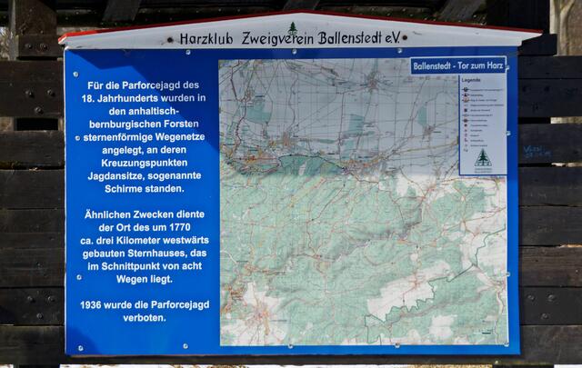 Informationstafel am Schirm