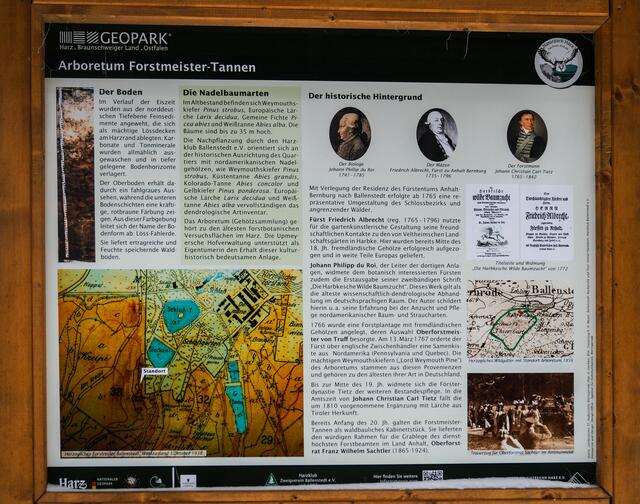 Informationstafel zum Ballenstedter Arboretum