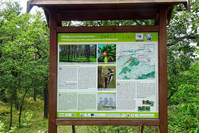 Informationstafel auf der Hubertushöhe
