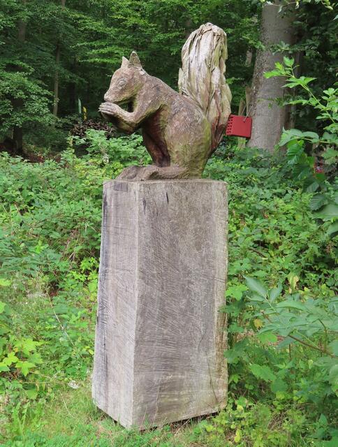 Am Ende des "Urigen Pfades" verabschiedet uns dieses EICHHÖRNCHEN. | Foto: M. A.