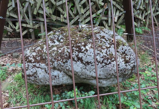 Keine Ahnung, warum dieser STEIN hinter Gittern liegt ... einen Hinweis darauf habe ich nicht gefunden. | Foto: M. A.
