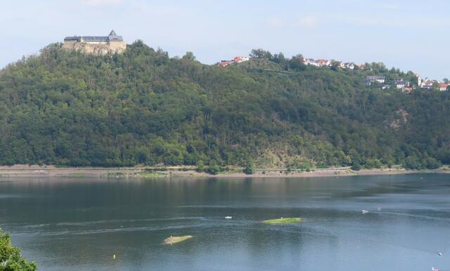 Blick vom "Wildtierpark Edersee" auf den Edersee und Schloss Waldeck und die Stadt Waldeck. | Foto: M.A.