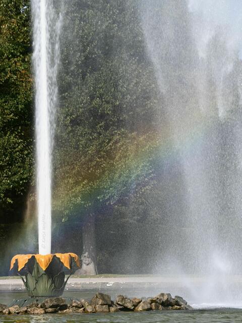 Wasserspiele und barocke Pracht im Großen Garten Herrenhausen

Regenbogen an der Großen Fontäne | Foto: Katja Woidtke