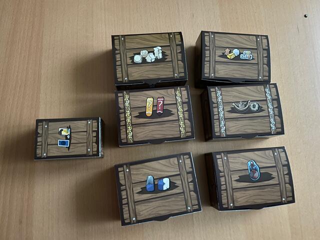 Schächtelchen für das Spielmaterial statt Zipptüten