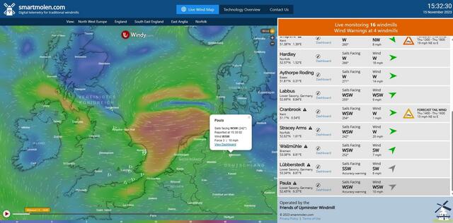 Das Smartmolen-System ist mittlerweile in 16 historischen Windmühlen installiert