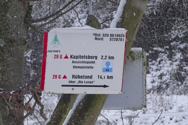 Wegweiser am Hirtenstieg in Tanne